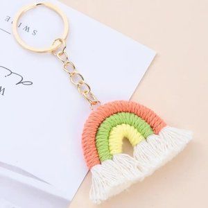 Rainbow Macrame Type Keychain - New